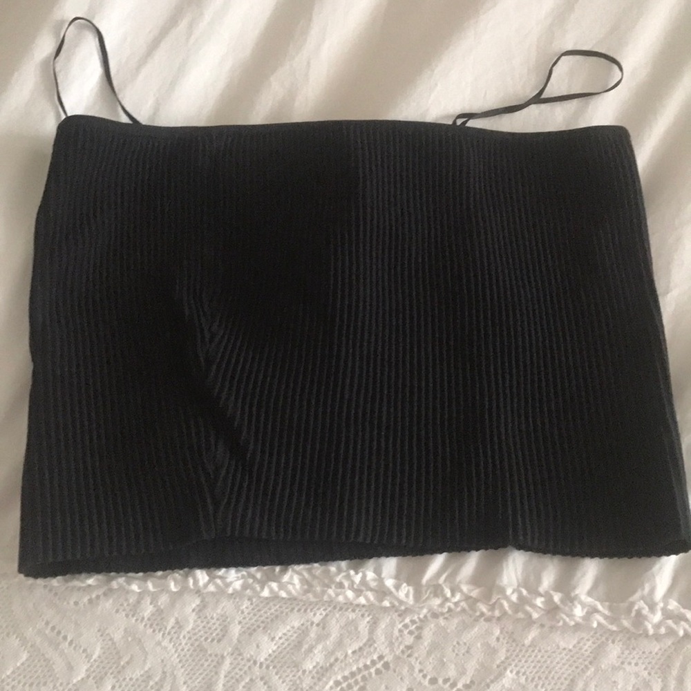 Black Bandeau Crop Top
